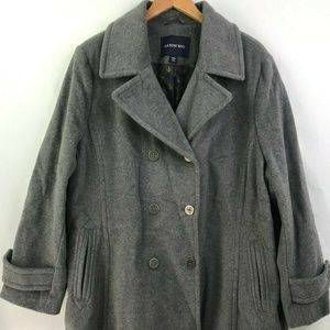 Lands End Wool Blend Double Breasted Coat Size 26W